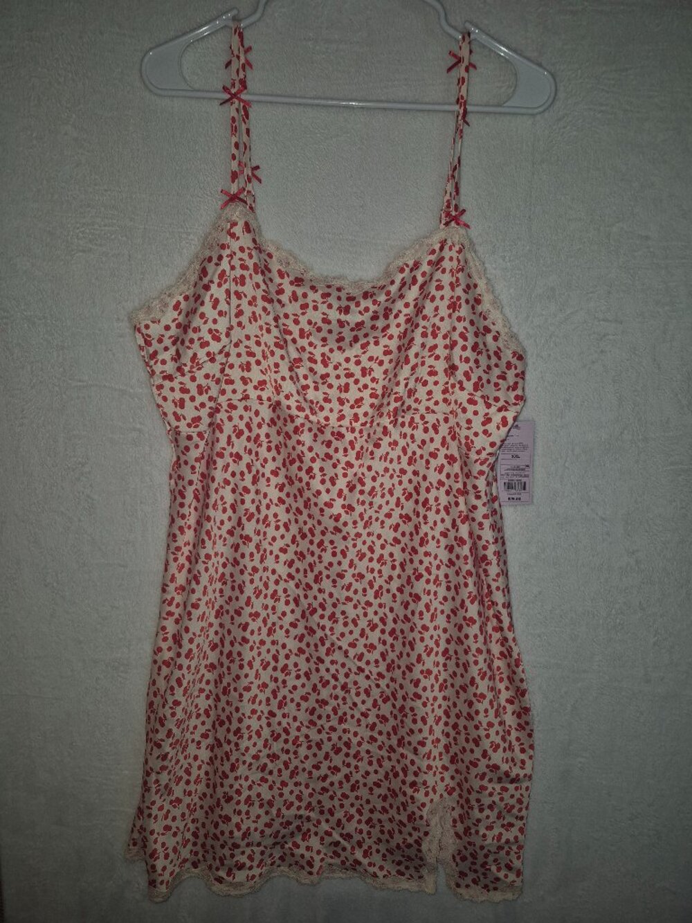 NWT Wild Fable Cherry Print Lace Trim Slip Dress XXL Coquette Core Cherry Core